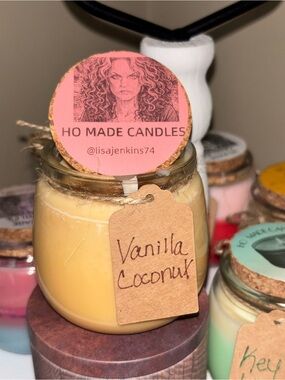 Vanilla Coconut Scented Jar Candle - Cream